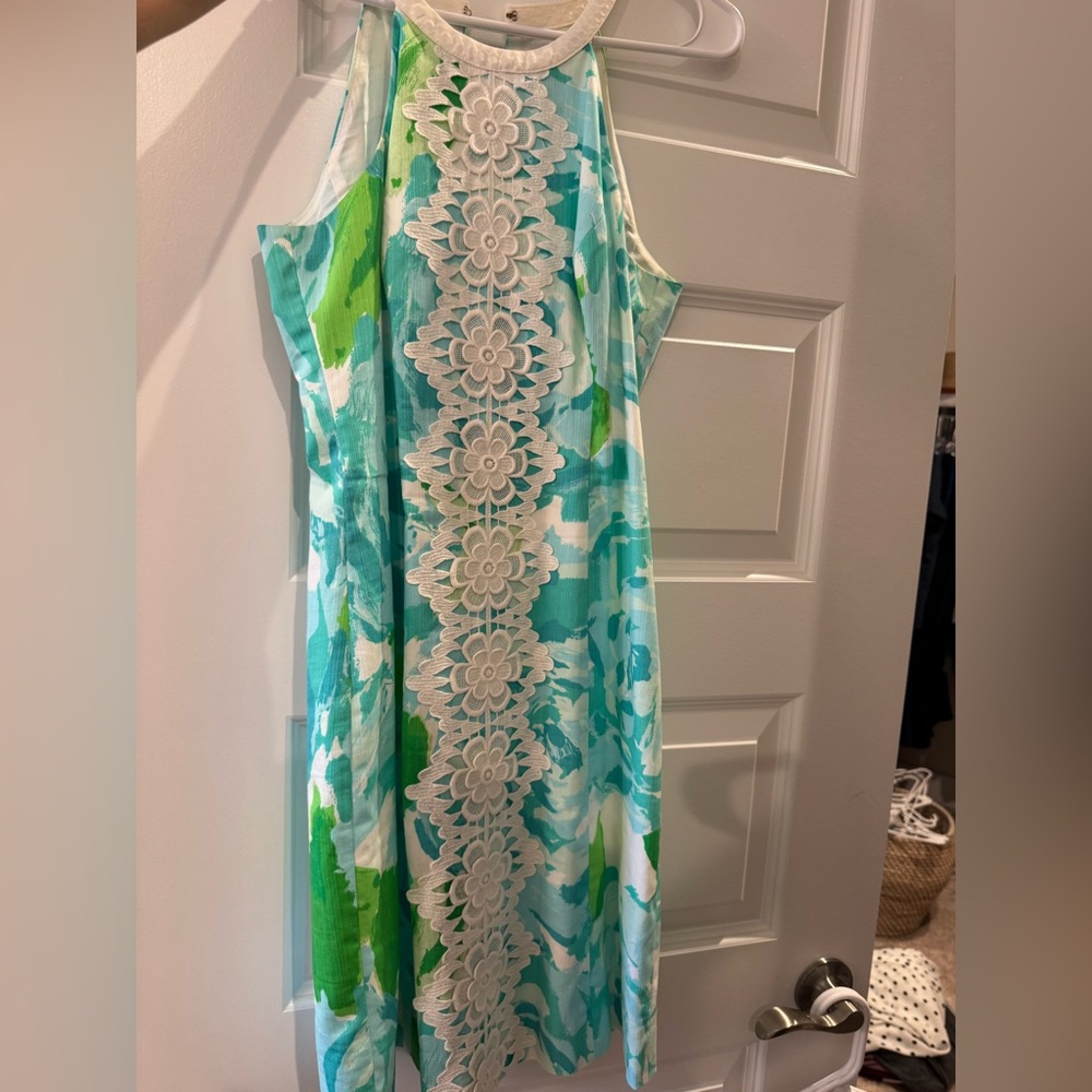 Lilly Pulitzer Blue and Green Floral Dress
